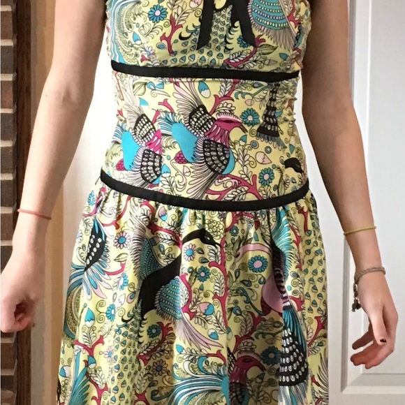 Anthropologie Tabitha size 4. Bird of Paradise silk dress - Picture 2 of 15